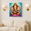 Divine Remover of Obstacles — Ganesha Illuminates Your Path Canvas Wall Art Stretched Frame Paiting