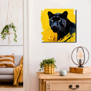 Majestic Black Panther Canvas Wall Art Stretched Frame Painting