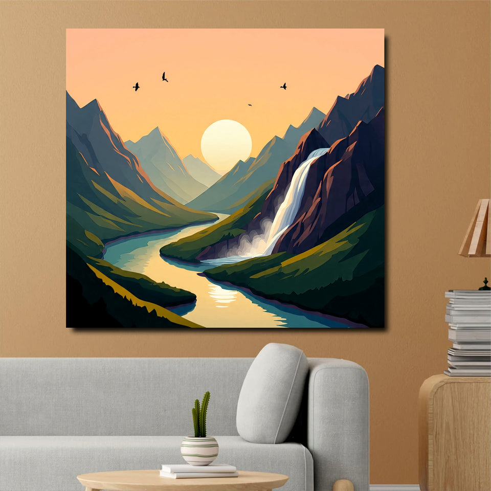 Wandering Horizons Canvas Wall Art Stretched Frame Painting