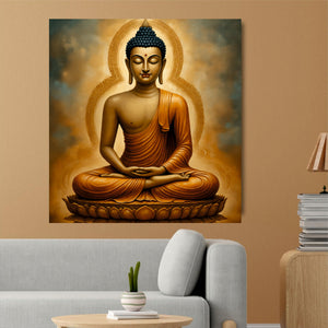 Flame of Wisdom in Quiet Reflection Canvas Wall Art Stretched Frame Painting