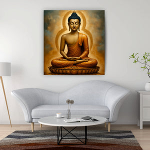 Flame of Wisdom in Quiet Reflection Canvas Wall Art Stretched Frame Painting