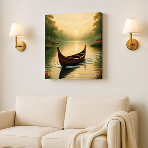 Where Dawn Meets Quiet Water—Serenity Awaits Canvas Wall Art Stretched Frame Painting