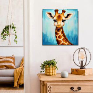 Cute Giraffe Canvas Wall Art Stretched Frame Painting