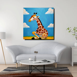 Adorable Giraffe Canvas Wall Art Stretched Frame Painting