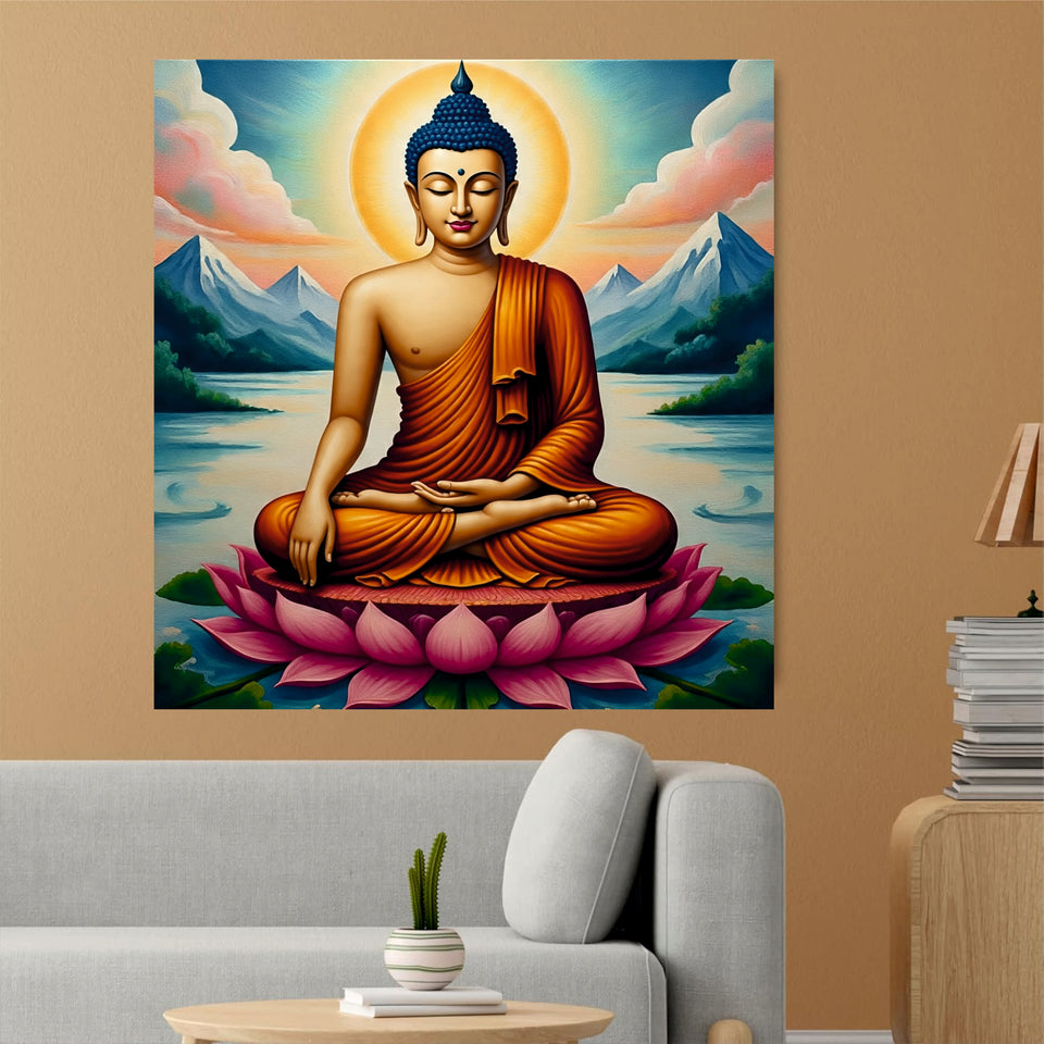 Flame of Truth — Illuminating Quiet Reflection Canvas Wall Art Stretched Frame Painting