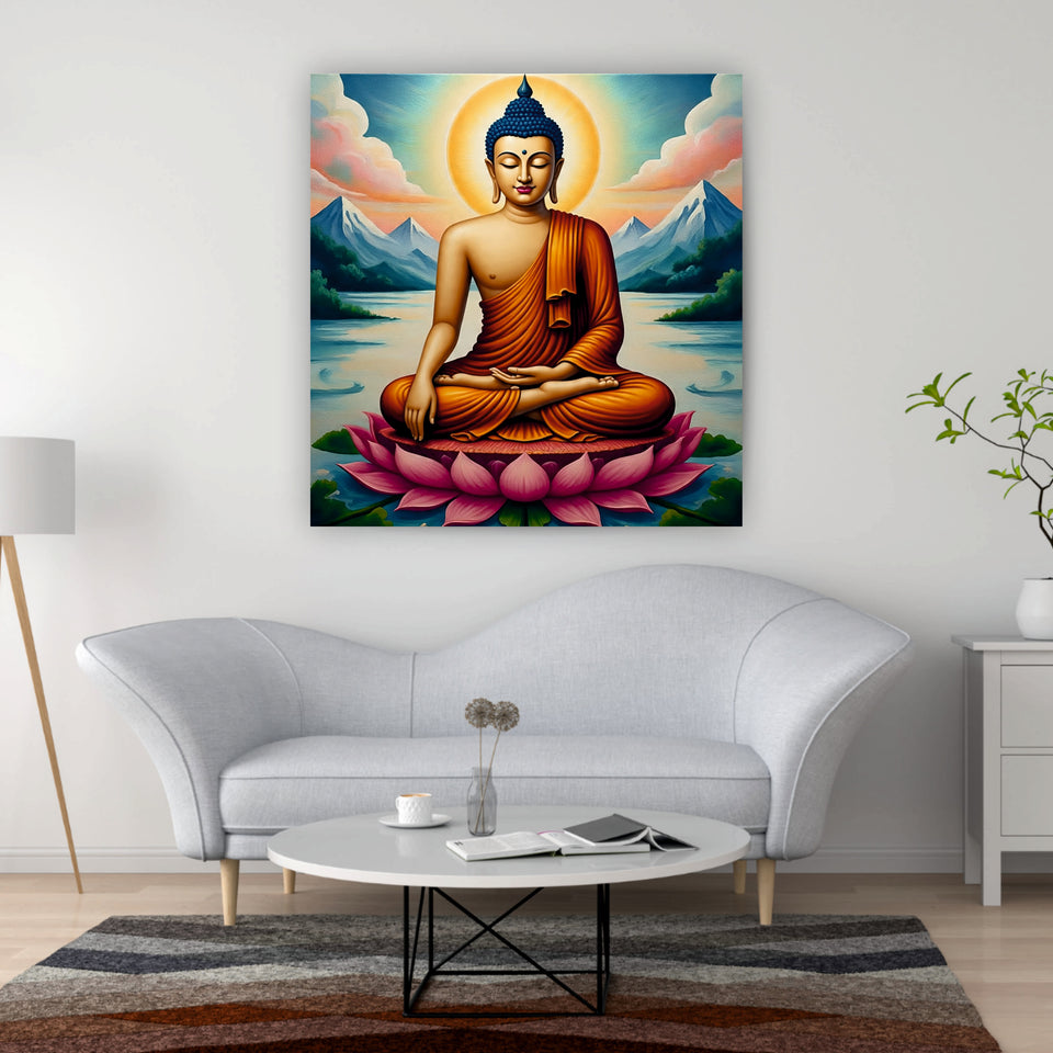 Flame of Truth — Illuminating Quiet Reflection Canvas Wall Art Stretched Frame Painting