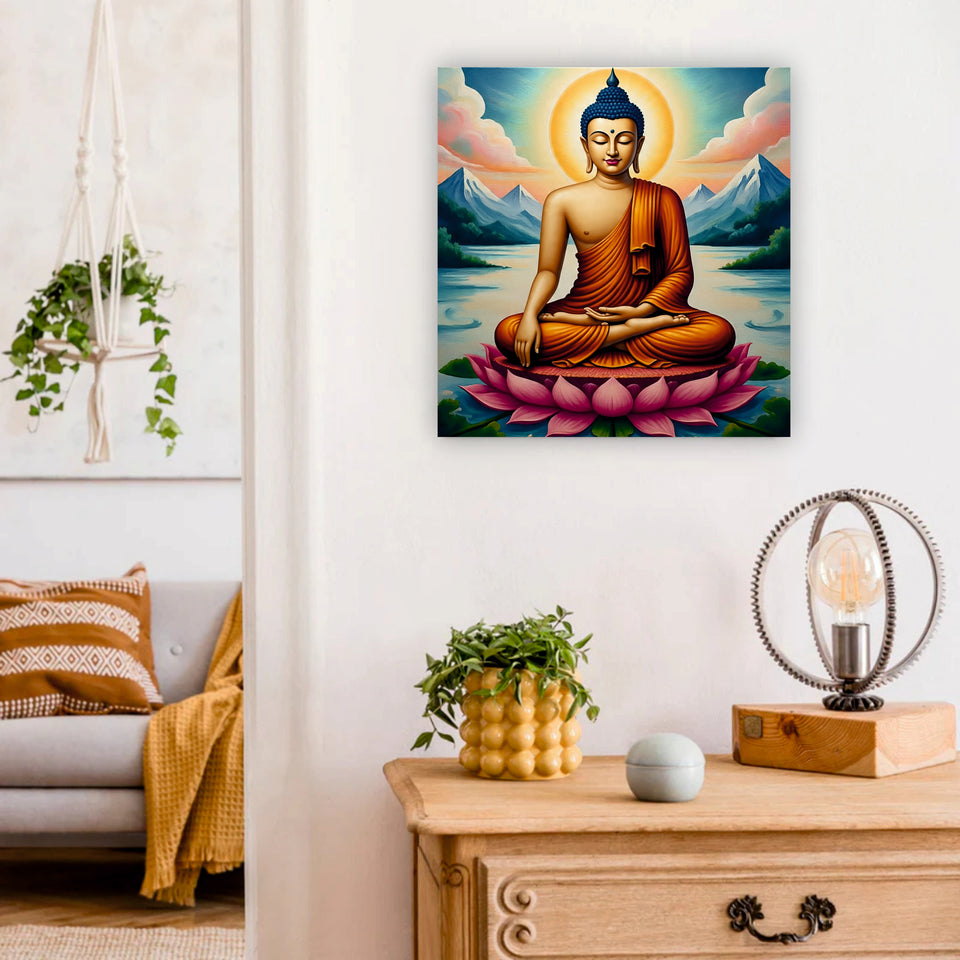 Flame of Truth — Illuminating Quiet Reflection Canvas Wall Art Stretched Frame Painting
