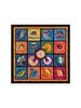 Vibrant Folk Art – Multicolor Abstract Canvas Wall Art Black Painting