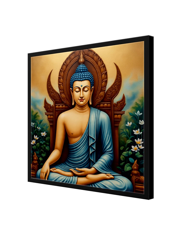 Inner Peace Painted in Warm Hues Canvas Wall Art Black Frame Painting