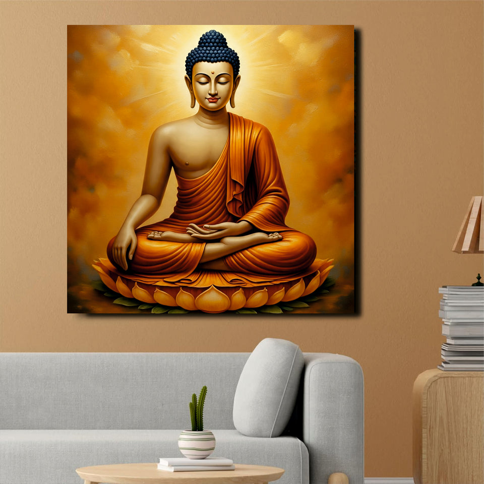 Embers of Awakening — The Silent Flame of Insight Canvas Wall Art Stretched Frame Painting