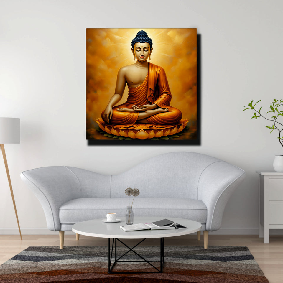 Embers of Awakening — The Silent Flame of Insight Canvas Wall Art Stretched Frame Painting