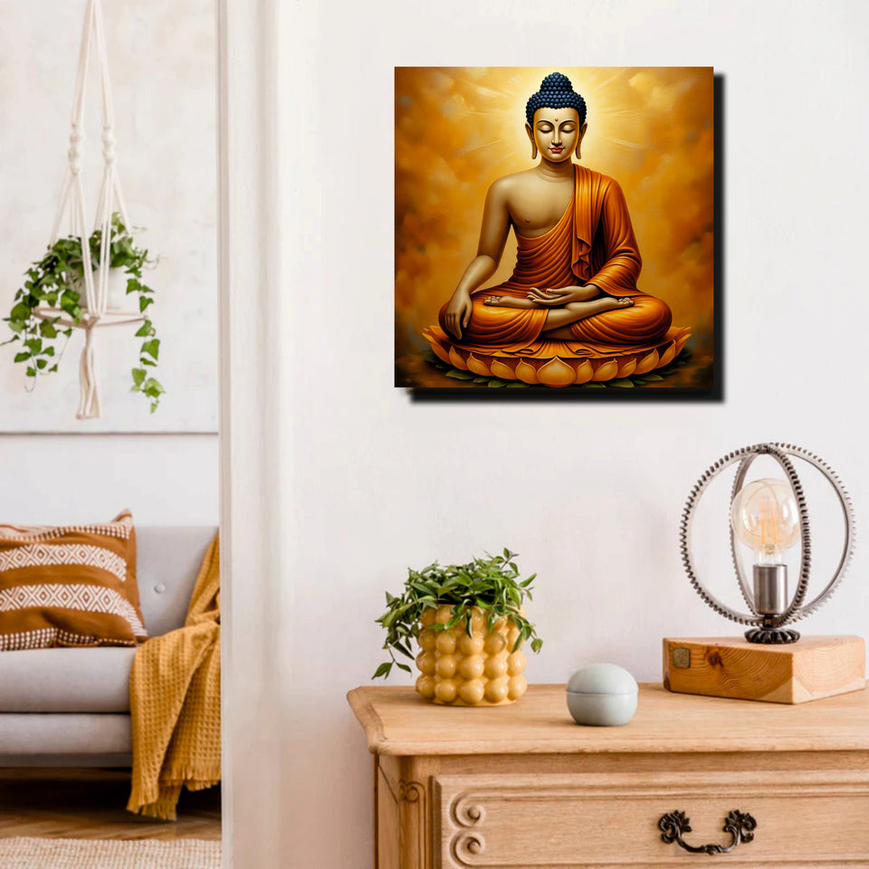 Embers of Awakening — The Silent Flame of Insight Canvas Wall Art Stretched Frame Painting