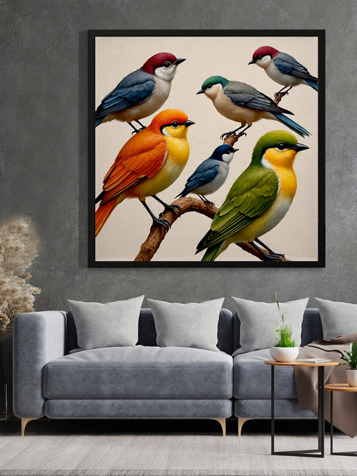 Nature’s melody on canvas Wall Art Black Frame Painting
