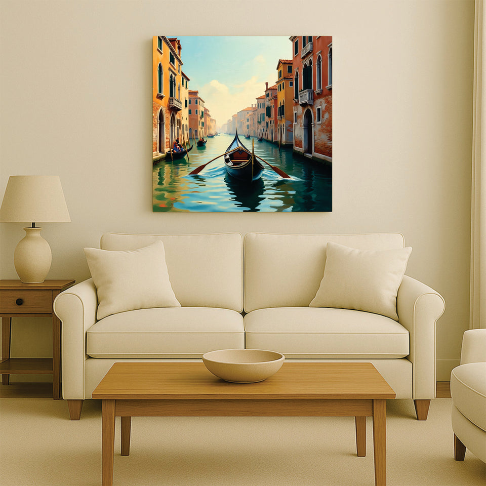 Floating Through the Quiet: When Light Guides the Way Canvas Wall Art Stretched Frame Painting