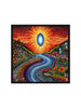 Flow of Life – Abstract Sun & Nature Canvas Wall Art Black Painting