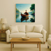 Flow. Serenity. Reflective Canvas Wall Art Stretched Frame Painting