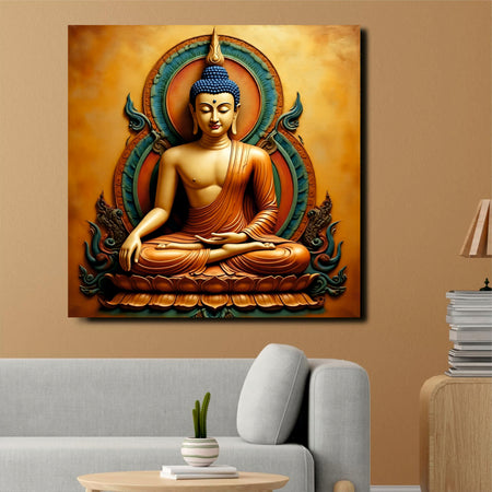 Quiet Ember — Serenity in Illumination Canvas Wall Art Stretched Frame Painting