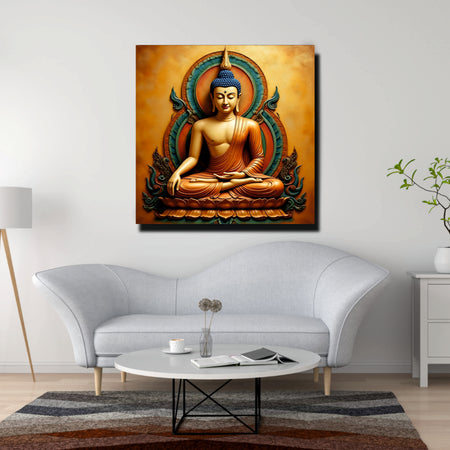 Quiet Ember — Serenity in Illumination Canvas Wall Art Stretched Frame Painting