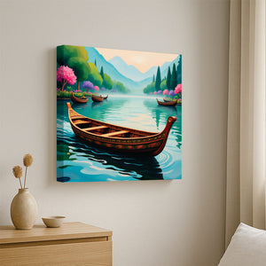 Nature’s mirror: reflecting beauty around every bend Canvas Wall Art Stretched Frame Painting