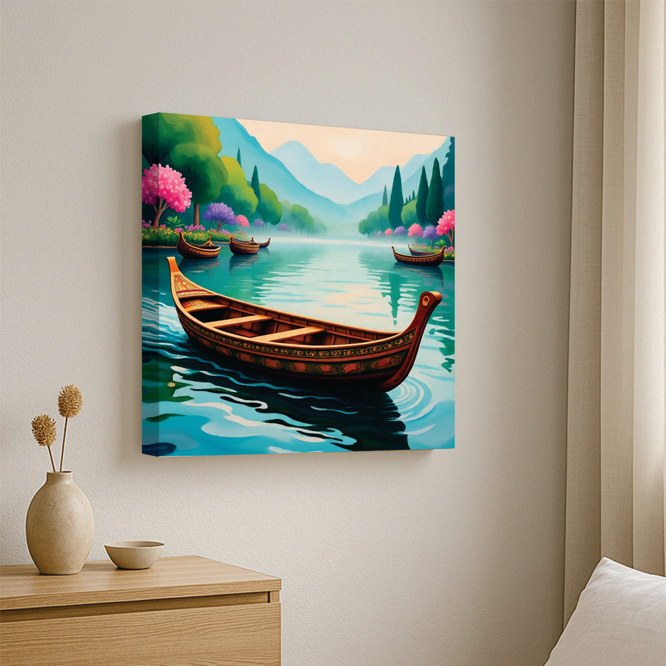 Nature’s mirror: reflecting beauty around every bend Canvas Wall Art Stretched Frame Painting