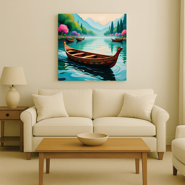 Nature’s mirror: reflecting beauty around every bend Canvas Wall Art Stretched Frame Painting