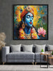 Supreme Harmony – Krishna Spiritual Canvas  Wall Art Black Frame Painting