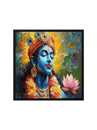 Supreme Harmony – Krishna Spiritual Canvas  Wall Art Black Frame Painting