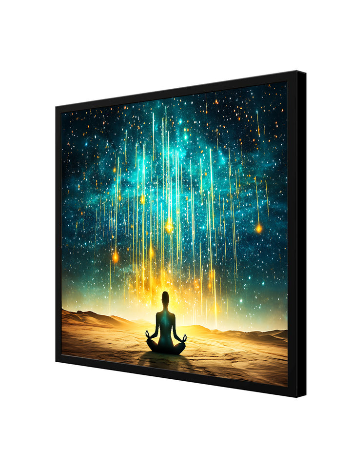 Inner Peace – Spiritual Meditation Canvas Wall Art Black Frame Painting