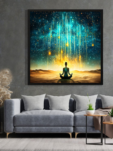 Inner Peace – Spiritual Meditation Canvas Wall Art Black Frame Painting