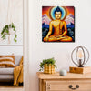 Saffron Flame of Stillness Canvas Wall Art Stretched Frame Painting
