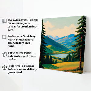 Serenity found between gentle slopes  Canvas Wall Art Stretched Frame Painting