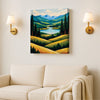 A landscape kissed by golden light Canavs Wall Art Stretched Frame Painting