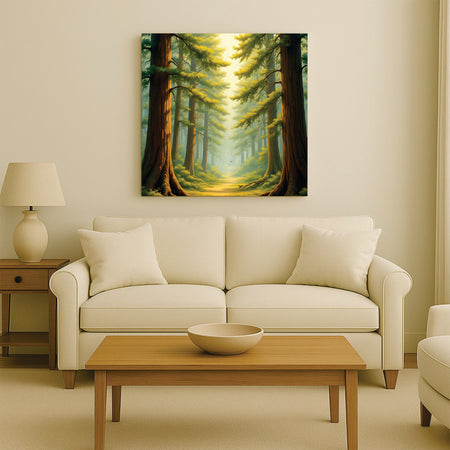 Into the Woods – Nature Canvas Wall Art Stretched Frame Painting