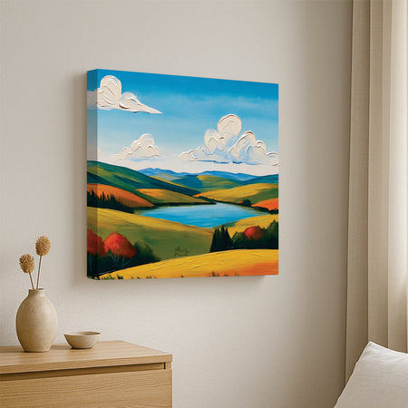 Golden Valley Canvas Wall Art Stretched Frame painting