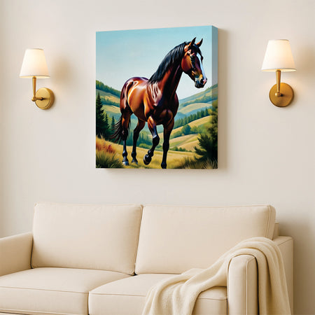 Galloping Elegance – Horse Canvas Wall Stretched Frame Painting