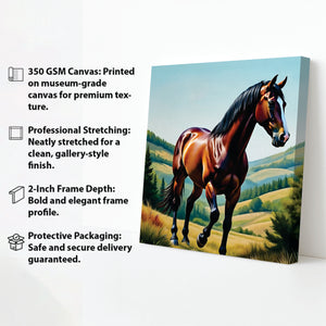 Galloping Elegance – Horse Canvas Wall Stretched Frame Painting