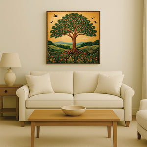 Harmony with Nature Stretched Frame – Tree Canvas Wall Art Painting