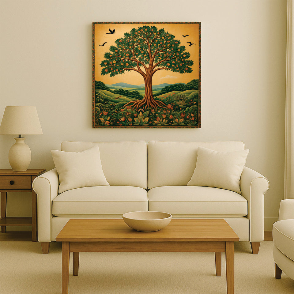 Harmony with Nature Stretched Frame – Tree Canvas Wall Art Painting