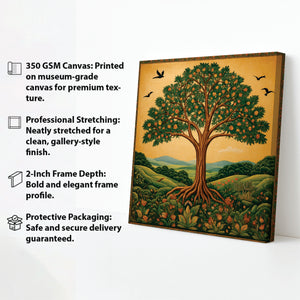 Harmony with Nature Stretched Frame – Tree Canvas Wall Art Painting