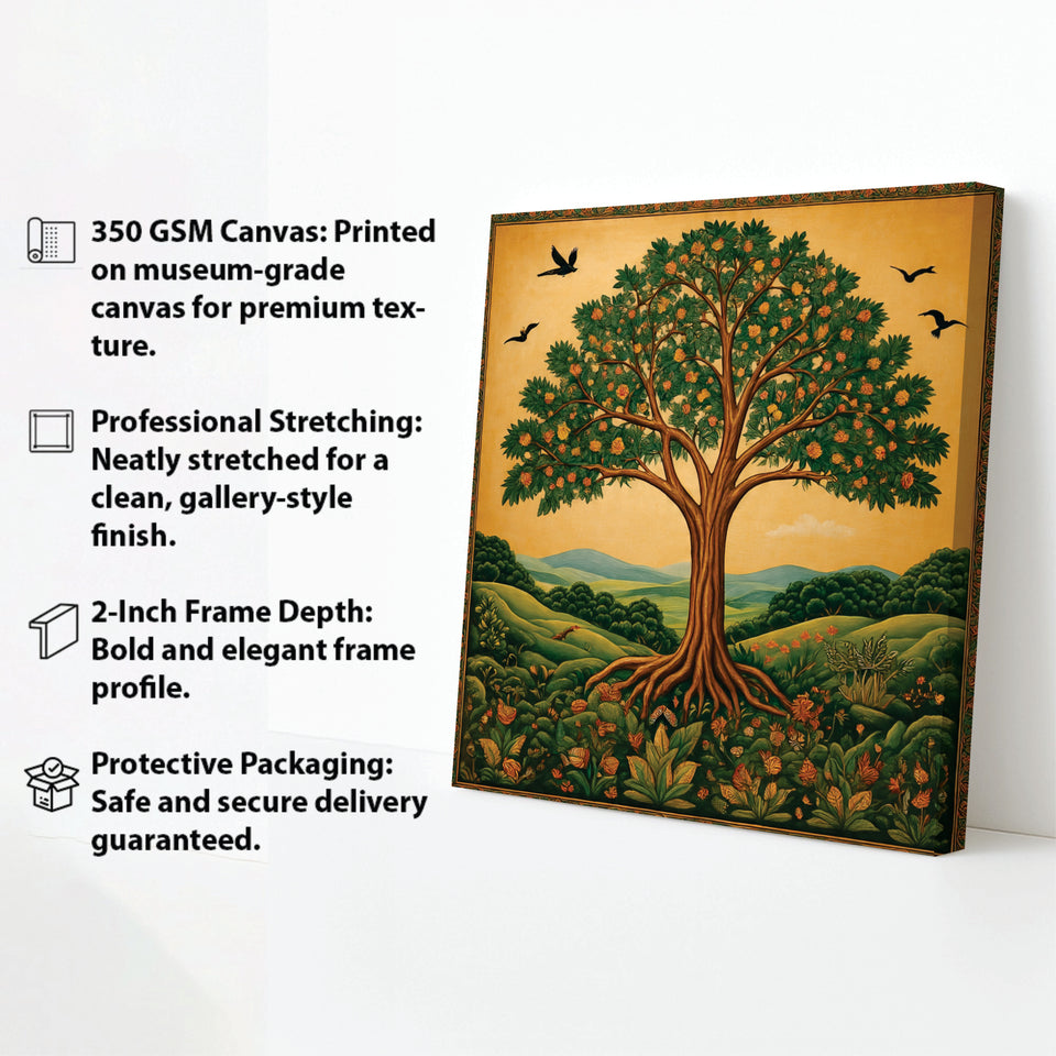 Harmony with Nature Stretched Frame – Tree Canvas Wall Art Painting