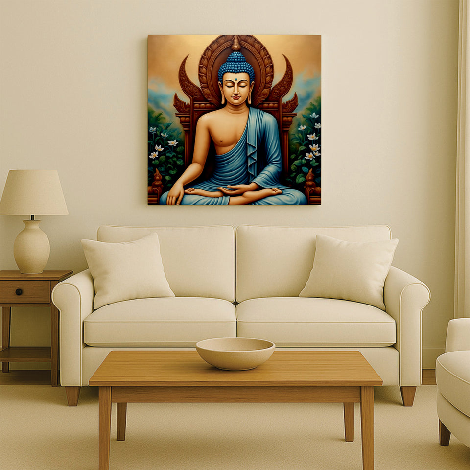 Inner Peace Painted in Warm Hues Canvas Wall Art Stretched Frame Painting