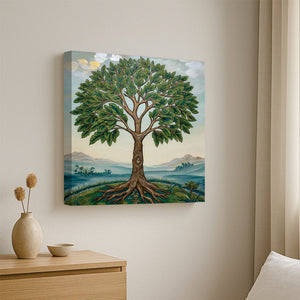 Majestic Tree of Life Canvas Wall Art Stretched Frame – Digital Painting