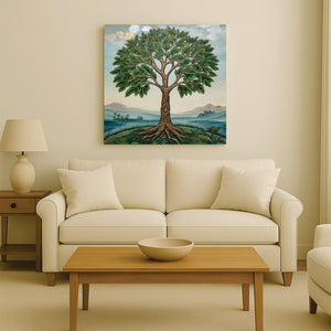 Majestic Tree of Life Canvas Wall Art Stretched Frame – Digital Painting