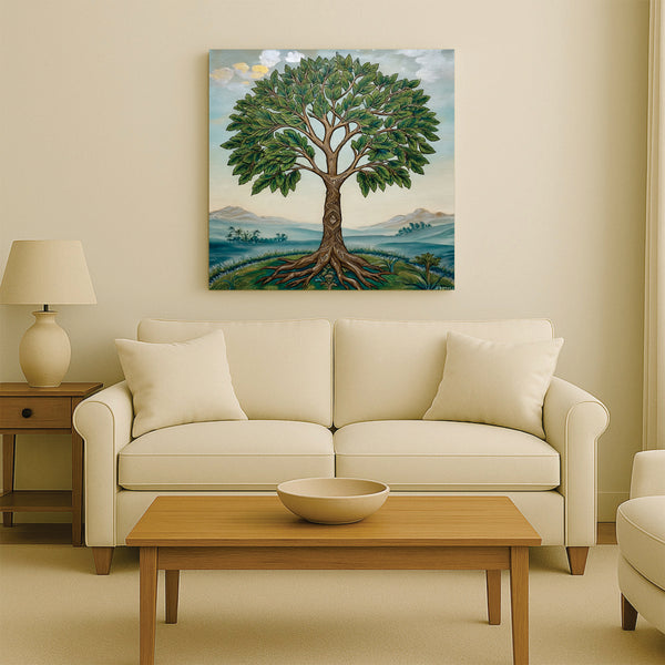 Majestic Tree of Life Canvas Wall Art Stretched Frame – Digital Painting
