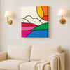 Abstract Landscape Canvas Wall Art Stretched Frame – Modern Digital Painting