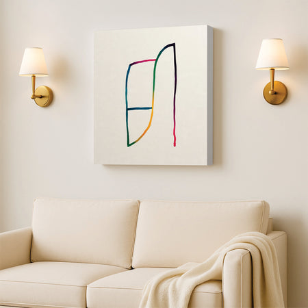 Colorful Horizon Digital Canvas Stretched Frame – Minimalist Wall Décor