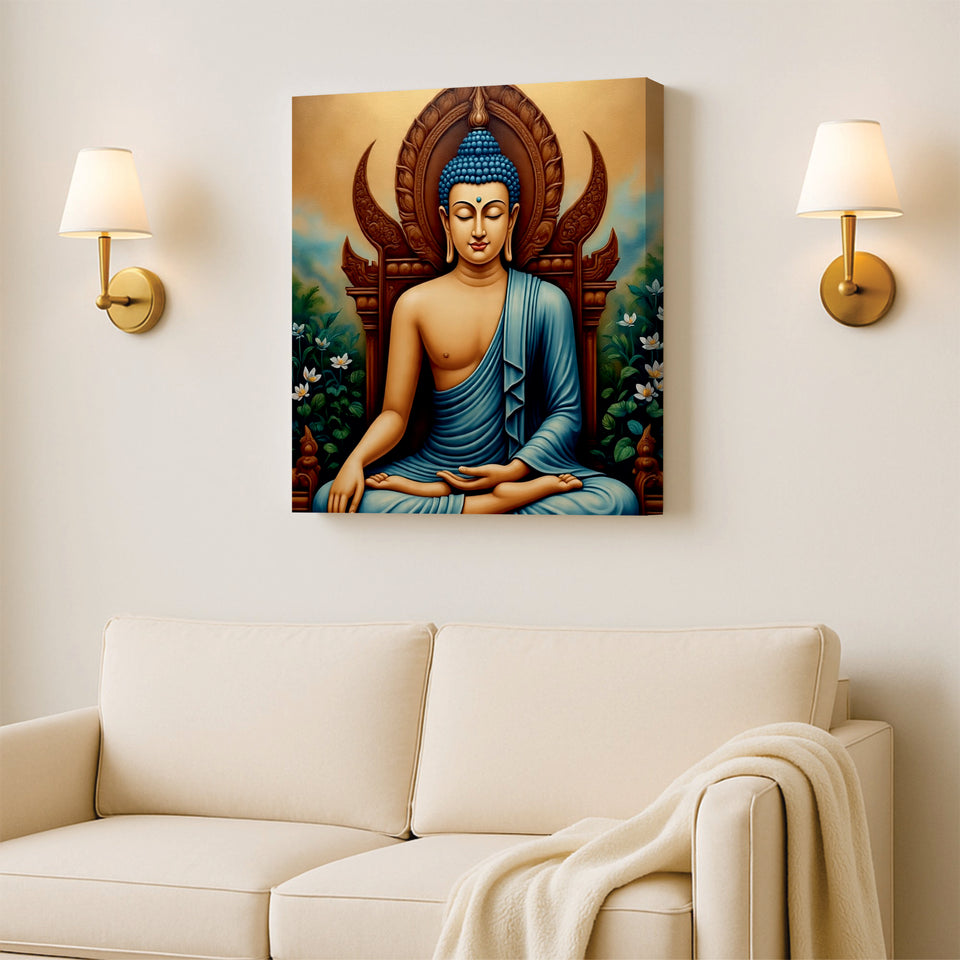 Inner Peace Painted in Warm Hues Canvas Wall Art Stretched Frame Painting