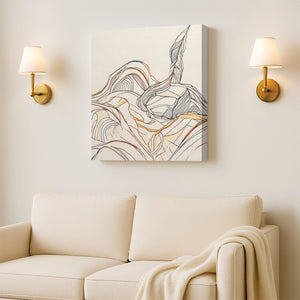 Sunset Over Hills Abstract Canvas Stretched Frame – Modern Digital Wall Painting