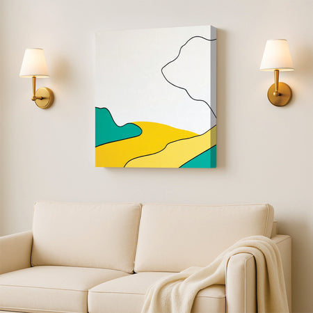 Bold Abstract Canvas Painting Stretched Frame – Contemporary Wall Art