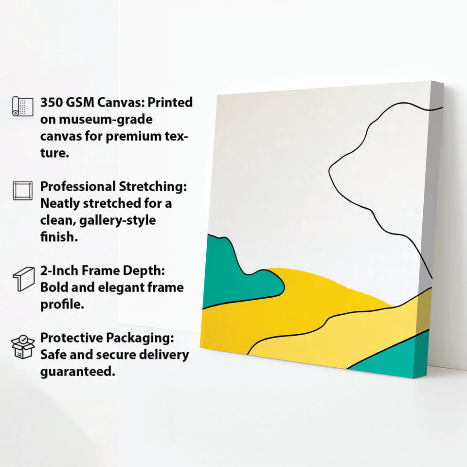 Bold Abstract Canvas Painting Stretched Frame – Contemporary Wall Art